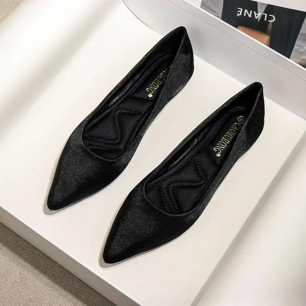 Fashion Ladies Footwear Low Heel Elegant Office Non Slip Women's Flat Shoes Casual Summer 2024 Comfortable Young Social 2025 New In