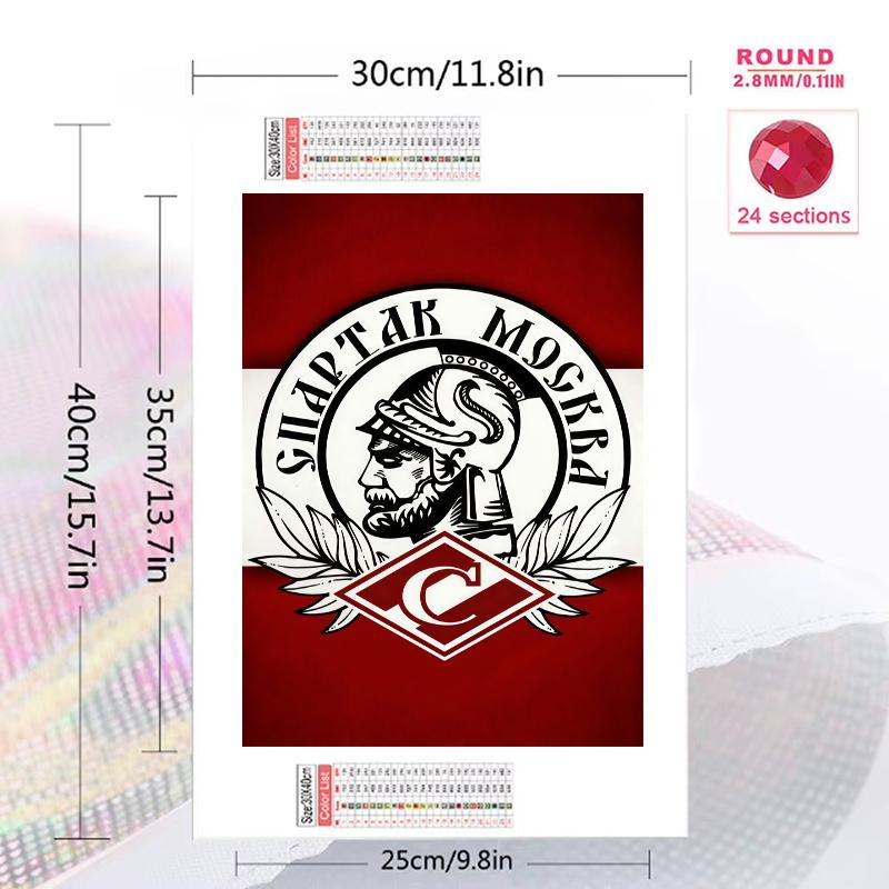 Spartak Moscow Fire.71 100% Round Full Drill 5D DIY Diamond Painting Embroidery Cross Stitch Rhinestone Décor