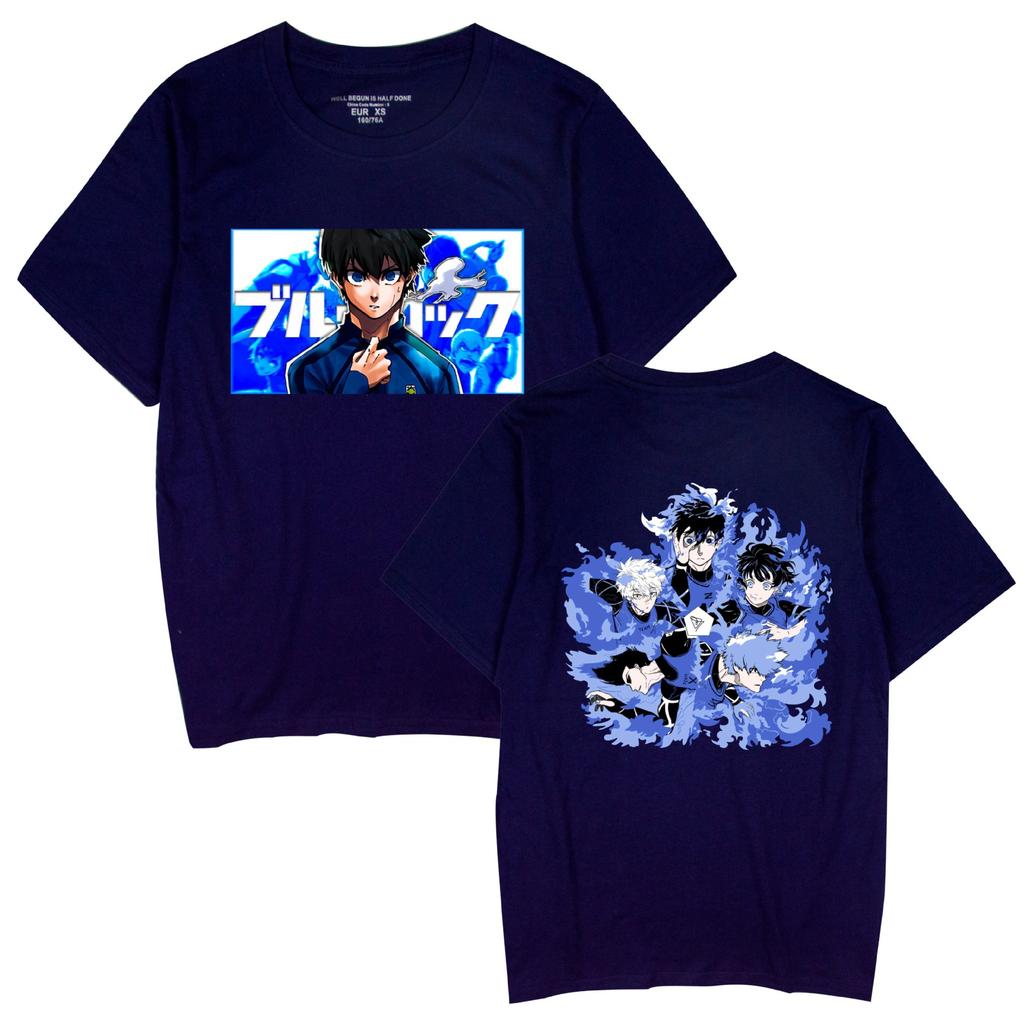 BLUE LOCK Cartoon Tshirt Hip Hop Men Women Anime Print Top Tees Harajuku Tshirts Fashion Summer T-shirt