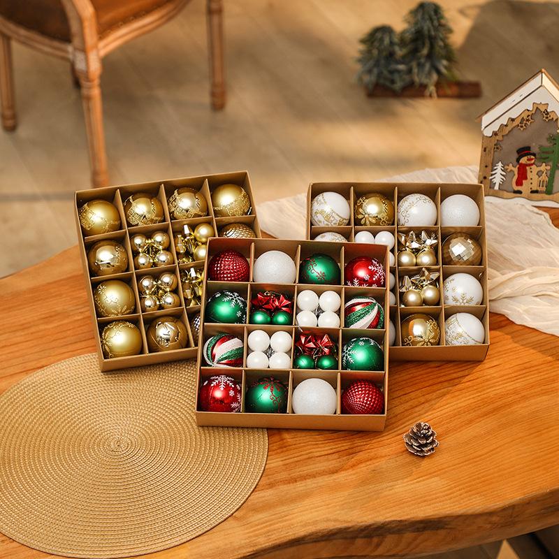 Christmas Tree Pendant, Christmas Ball Set, Painted Ball Pendant, Electroplated Christmas Ball Decoration, Mixed Christmas Gift Box