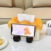 Cute Toast Ceramic Tissue Box & Phone Holder - Creative Pull-out Napkin Paper Box for Living Room & Dining Table