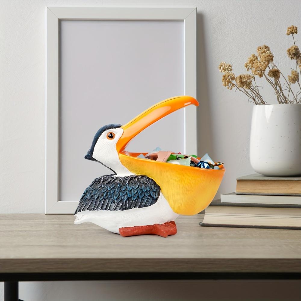 A Realistic Pelican Desktop Storage Ornament,Creative Storage Ornament,Key Watch Snack Candy Storage Box,Suitable For Living Room Decoration Ornaments