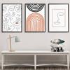 Abstrakte Linie Gesicht Regenbogen Minimalistische Wandkunst Leinwandmalerei Nordisches Poster und Drucke Wandbilder für Wohnzimmerdekor