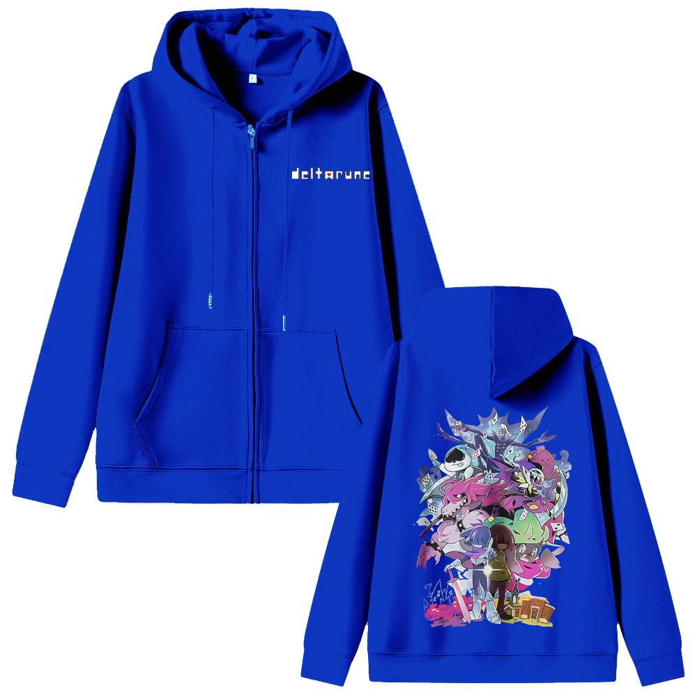 Juego Deltarune Noelle Holiday Ralsei Susie Kris Sudadera con Cremallera Hombre Mujer Otaku Humor Chaqueta Oversize Sudaderas