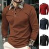 New Men's Autumn Outdoor Fashion Breathable Button-down Shirt, Sporty and Casual Long-sleeved Plaid Polo Shirt