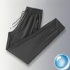 Ice Silk Pants Men's Summer Thin Quick-drying Sports Casual Pants Men's Mesh Loose Sag Nine Minutes Air Conditioning Pants Tide
