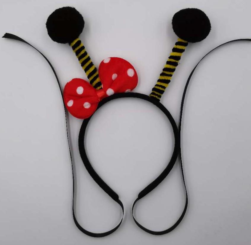 Bee Headband with Fluffy Ball Antennae for Kids & Adults