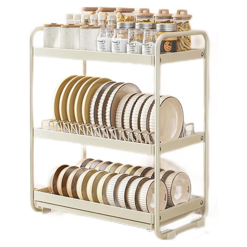 

Nana 2-Tier Carbon Steel Countertop Dish Drying Rack with Hooks