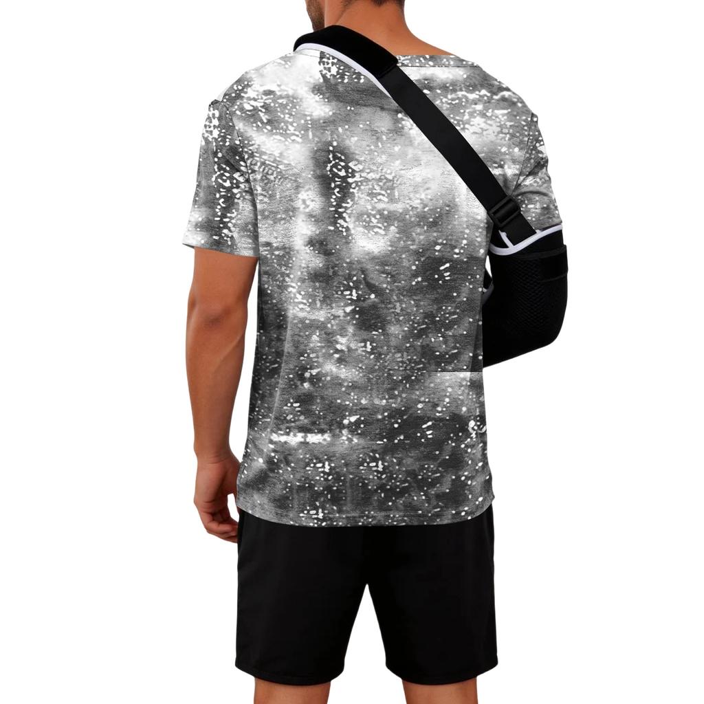 Herren Krawattenmuster - Erholungsshirt, -Auswärts Kurzarm, Durchgehende Knopfleiste vorne
