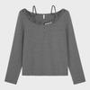Women's Plus Size Lace Splicing One-Shoulder Long-Sleeve T-Shirt