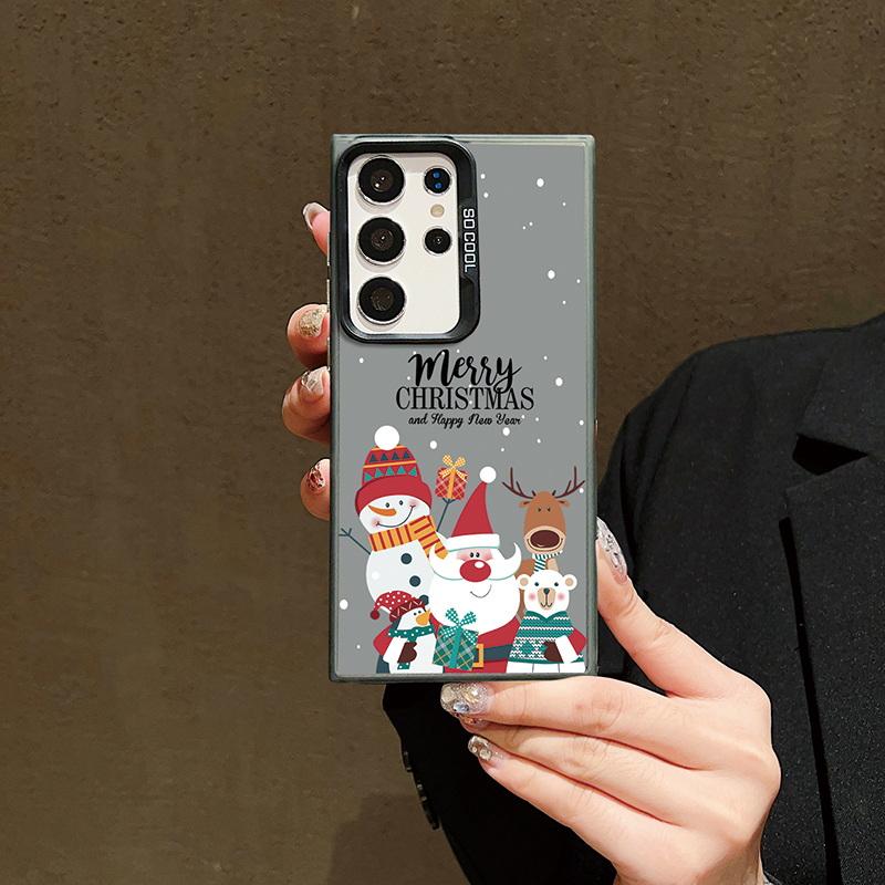 Husă pentru telefon cu laser pentru astronauți de Crăciun pentru iPhone 15 14 Pro Max 13 12 11 Samsung S23 S22 Ultra A54 A53 Copertă din spate cu model de căprior Moș Crăciun antișoc