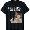 Meme Cat Portrait Graphic Tshirt Unisex Unisex Funny Internet Meme Casual Oversized Short Sleeve Cotton Streetwear Tops