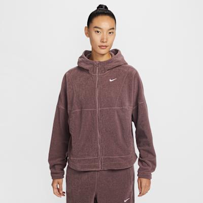 Nike Velvet Jackets Women s Dark Purple Hooded Moderate S