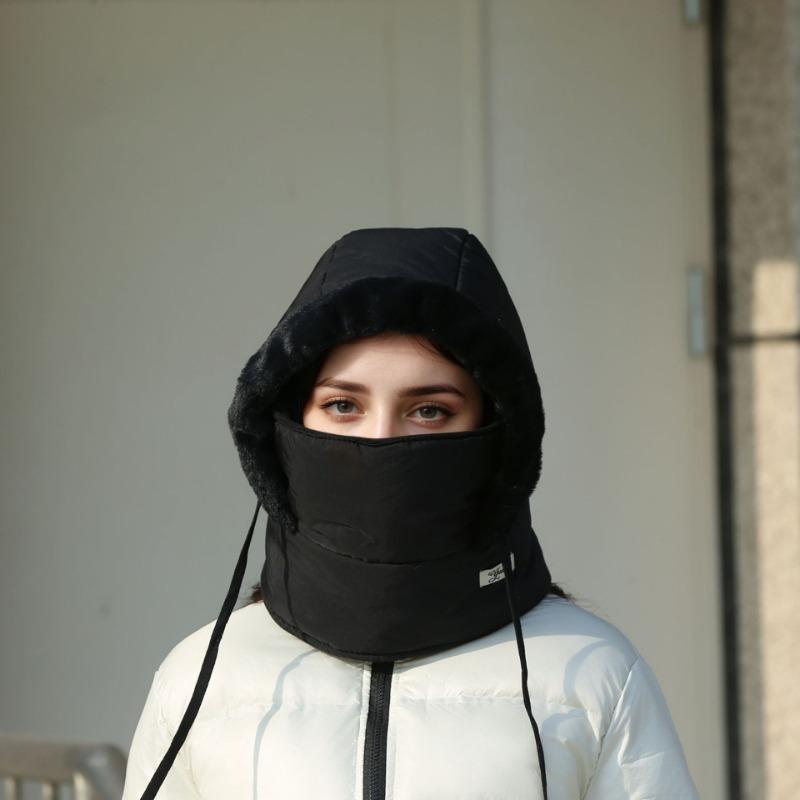 Winter cold-proof men's ear protectors, piled thick scarves, integrated mouth masks, women's electric vehicle thermal cotton hats