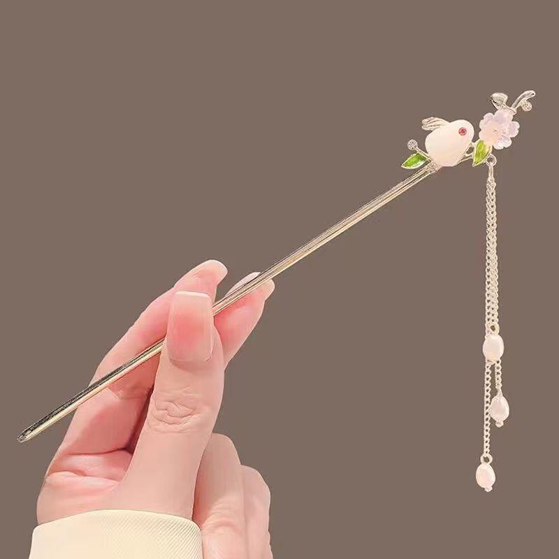 

Нефритовая заколка для волос в древнем стиле с кисточкой – Женский аксессуар для прически к ципао и ханьфу