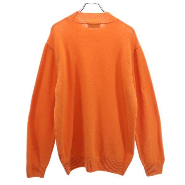 Mars Nnit Wear British Wool Long Sleeve Sweater XL Orange Knit Men's Used