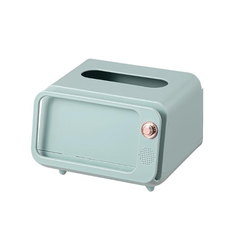 

Прочный Держатель для салфеток из полипропилена с дизайном телевизора, кремовой отделкой и функцией подставки для телефона, в нескольких цветах зелёный