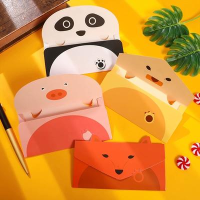 12pcs Set, Cute Cartoon Gift Cards, Folding Envelope Greeting Cards, Birthday Party Invitation Greeting All-Purpose Cards