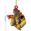 Kreativer Feuerwehrmann Mantel Auto Anhänger Weihnachtsbaum Dekoration Holz Feuerwehrmann Uniform Hängende Verzierung Für Auto Haus Weihnachten Souvenir Geschenk