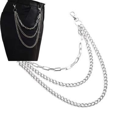 Geschichtete Metallkette Unisex Hosen Gürtel Kette Schmuck Accessoire Punk Kette Männer Frauen Taille Schlüsselanhänger