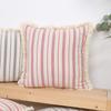 1Pc Striped Jacquard Throw Pillow Case, Retro Geometric Cushion Case with Tassels, Room Decor Party Decor,  No Pillow Insert