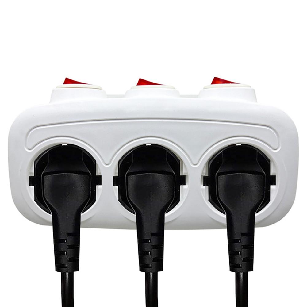 1To3 EU Extension Socket With Switch ON/OFF Electrical Plug European Standard Russia Spain Ukraine Korea Power Converter Socket