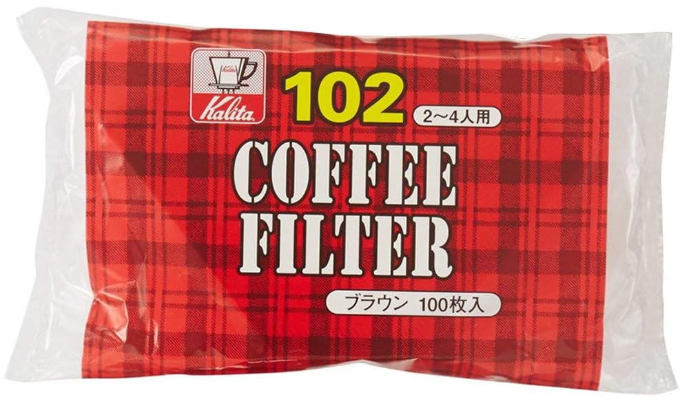 Kalita NK102 Brown Coffee Filters for 100 Filters per Pack Trapezoidal Shape 2-4 People, (20-Pack) -