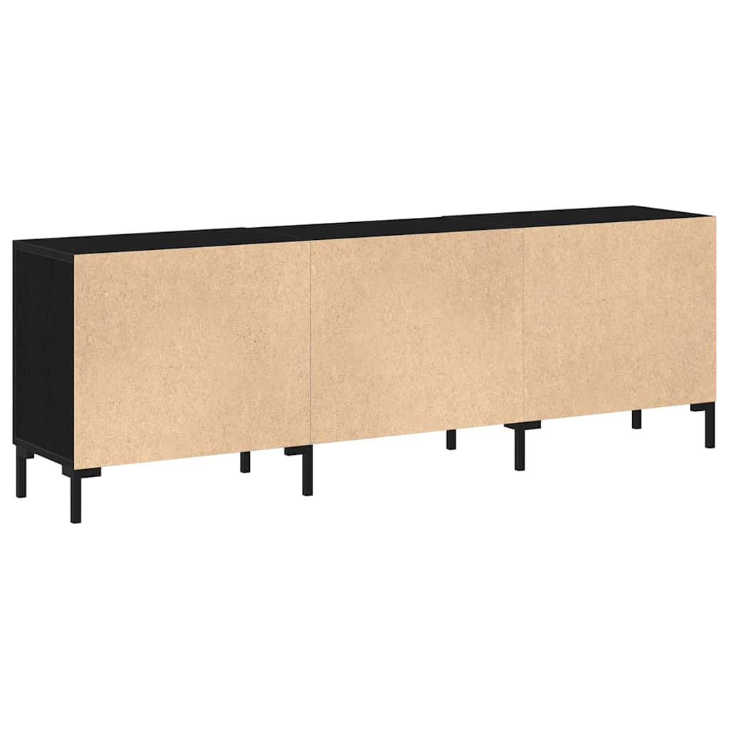 TV Cabinet Set Black Oak Effect 150 X 30 X 50 Cm