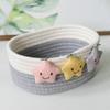Handmade Woven Cotton Storage Basket Sharpless Cotton Rope Environmentally Friendly Desktop Organizer Star Pattern Soft Texture