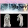 Angstaanjagend Halloweenmasker van premium latex, een hoofddeksel in Game of Thrones-stijl met een White Walker-design.