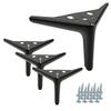 4x Elegant Anchor Furniture Leg, Matt Black, Height 12 Cm
