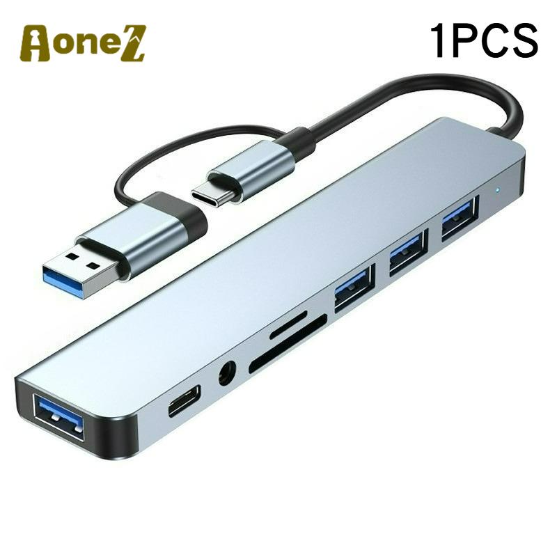 

8 In 1 USB C Hub Expander Multiport Adapter Type C Splitter Dock USB 3 Port For Xiaomi Phone Tablet Fast Data Transfer Charging