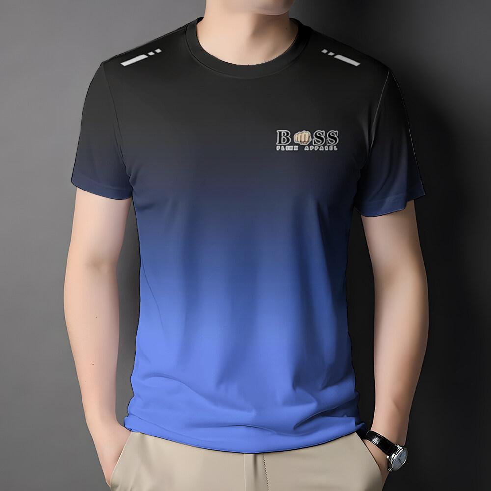 Fashionable men's T-shirt 3D printed gradient T-shirt men's casual shirt short sleeved breathable oversized T-shirt men's clothing men's T-shirt