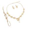Teardrop Crystal Jewelry Set Rhinestone Matching Kit Chic Pendant Necklace  Date