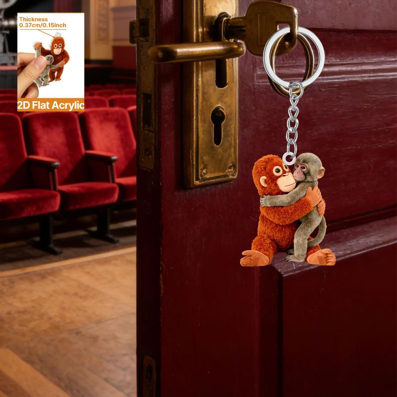 Punch The Monkey Plush Doll Keychain Cartoon Anime Toy Bag Pendant Colleague Desk Ornaments Gift