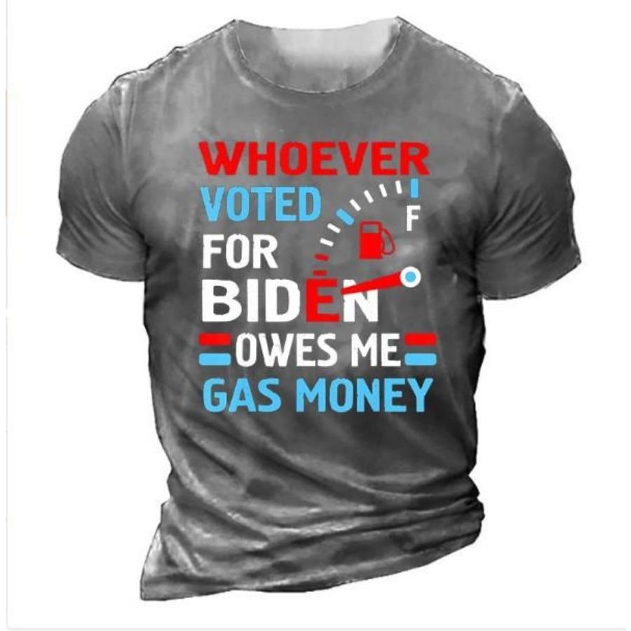 Pánská trička, letní volná, ležérní, módní, kulatý výstřih, 3D potiskem, krátký rukáv, top