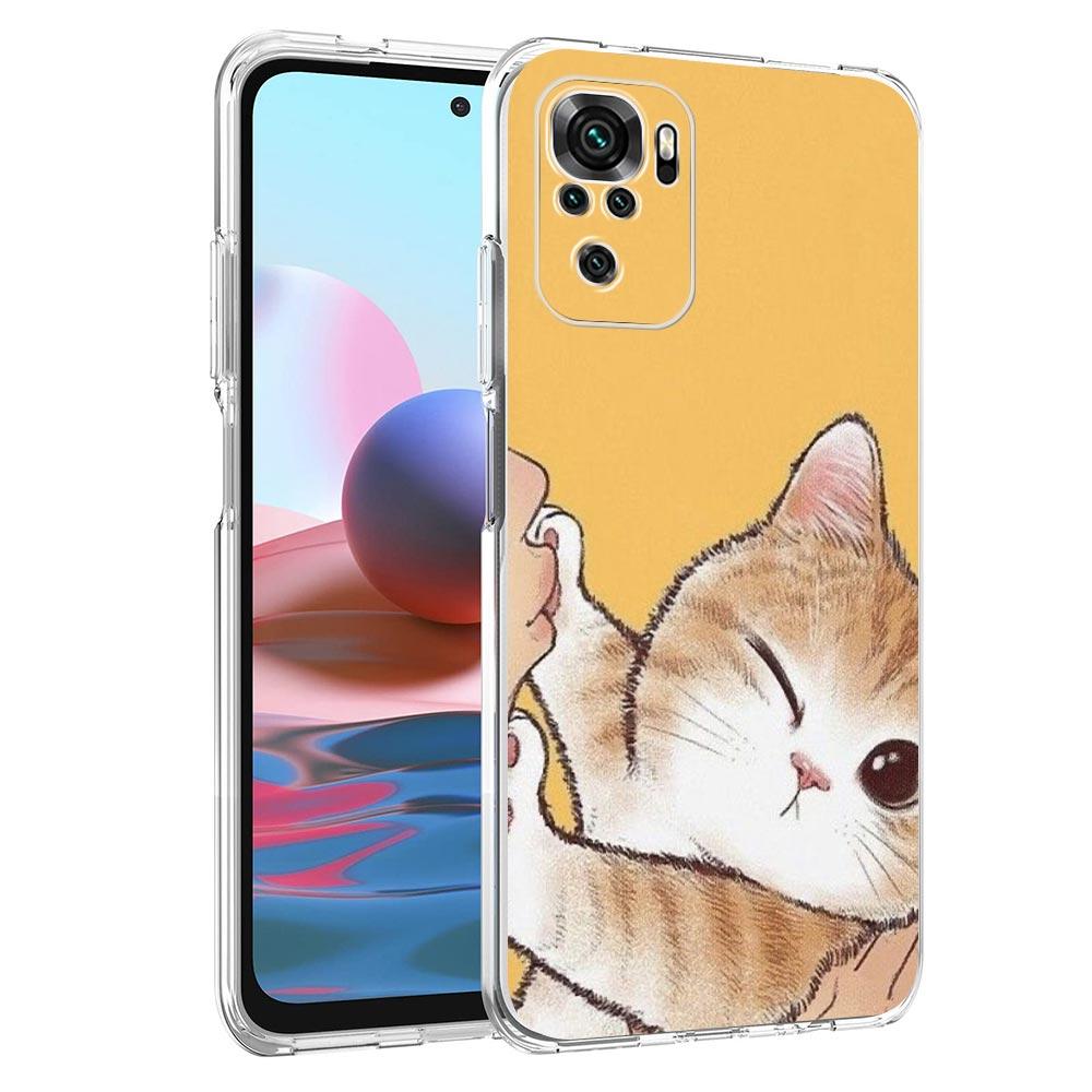 Cat Cute Kitten Cartoon Clear Phone Case For Xiaomi Redmi Note 12 5G 9S 9 8 10 11 Pro+ 9T 8T 10C 9C 9A 7 Pro Soft TPU Back Cover