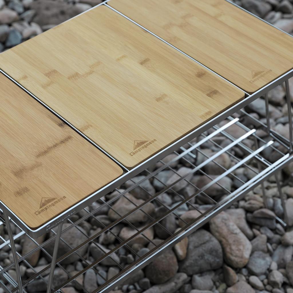 CAMPING MOON Grill Table for IGT, Field Rack/Ground Rack, All Stainless Steel, with Storage Bag, CK-1+P25