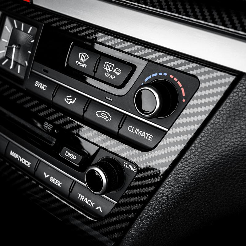 Car Tuning Carbon Fiber ABS Air conditioning Switch Adjustment Frame Cover Trim Accessories For Genesis G80 DH 2015-2020 LHD
