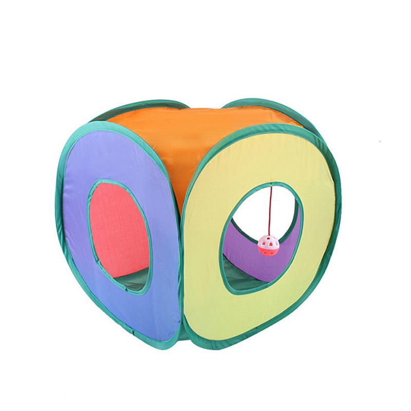 Hot Foldable Cat Tunnel Tube Interactive Fun Kitty Training Toy Boredom Buster For Puppy Kitten Pet Supplies Cat Accessory