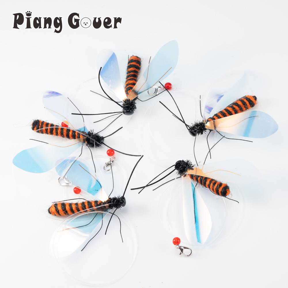 

5pcs Orange Hemp Rope Wasp Cat Teasing Stick Replacement Head Toy Pet Toys
