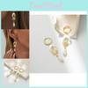 Plated Sophisticated Gold Moon Teardrop Earrings With Natural Shell