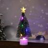1/3 Pcs New Year Christmas Party Gifts Luminous Christmas Tree Mini Desktop Ornaments Xmas Home Decoration Random Color