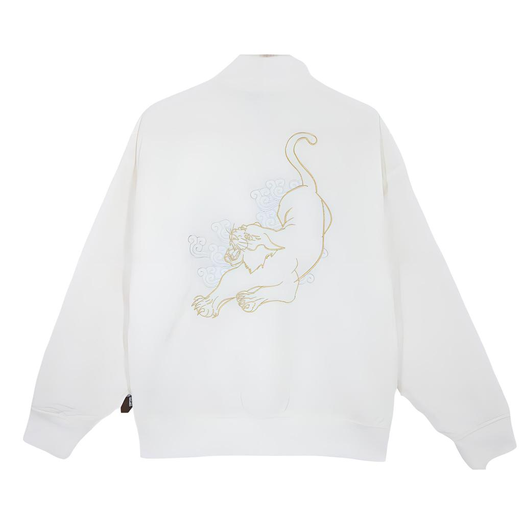 Puma Bz Cc Woven Padded Animal Print Zip Long Sleeve Jacket Unisex Jacket White 625541-65