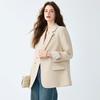 Women's Gray Suit Jacket - Autumn/Winter 2025 Casual Socialite Style with High Design Sense