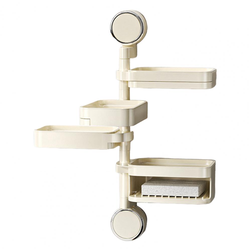 Seifenbehälter Dreh-Saugfuß Seifenaufbewahrungsbox 180 Grad drehbar Mehrschichtige Seifendose mit schubladenartigem Badezimmer-Organizer