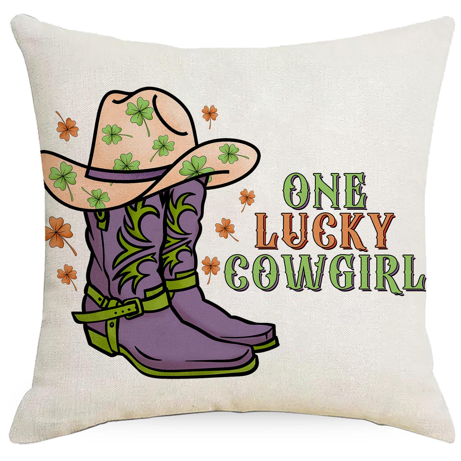 

New St. Patrick s Western Denim Style Irish Festival Pillowcase Decorative Cushion Cover 45 * 45Cm
