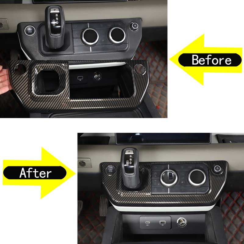 Car Center Console Gear Shift Dashboard Button Frame Trim Cover For Land Rover Defender 110 90 L663 -2023 Auto