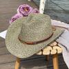 Cowboy Straw Hat Men's Spring and Summer Sun Hat Children's Fishing Sun Protection UV Shade Hat Shade Big Eaves