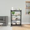Meuble de rangement pliable - 4 étagères - Métal noir - 4 roulettes verrouillables - 272 kg de capacité